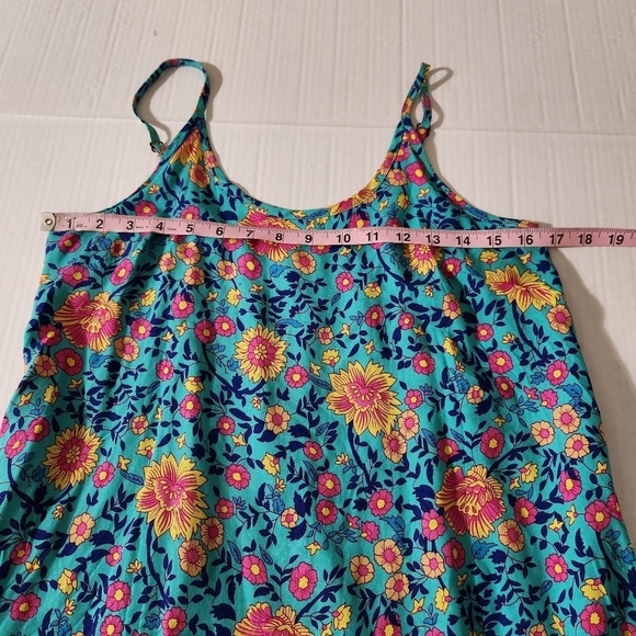 Qearal Women SZ S Floral Print Sleeveless Adjustable Strap Pockets Dress Beach - Picture 12 of 16